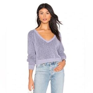 Free People High Low V Textured Slouchy Sweater
